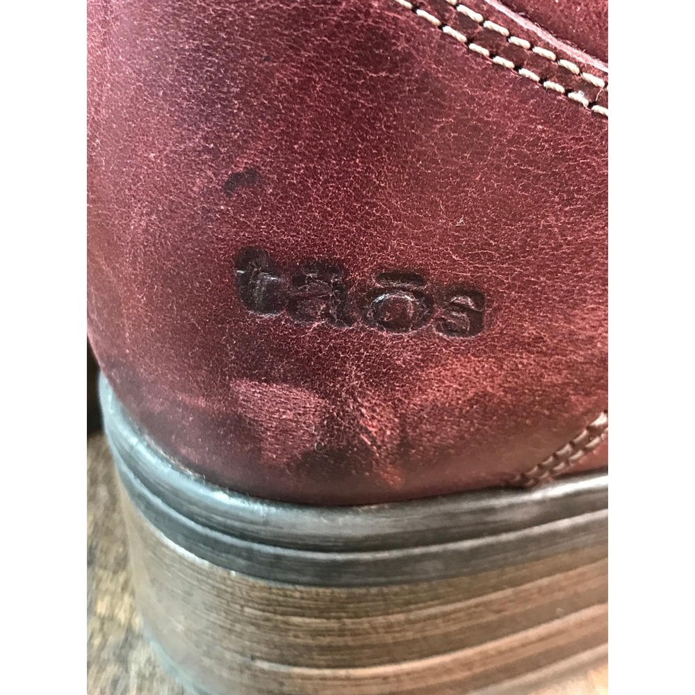 Taos Factor Dark Pink Leather Lace Up Combat Boots Faux Fur Lined Size 7.5 38 - Picture 7 of 16